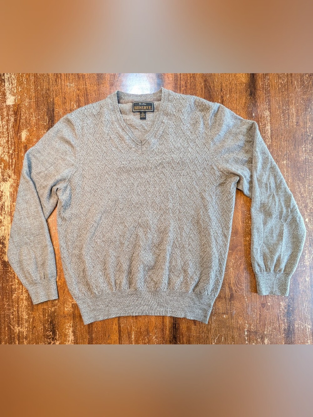 Jos A Bank Reserve Wool Sweater Mens XL Brown Soft Business Casual Winter Shirt